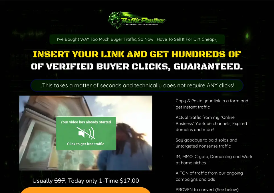 Traffic Panther sales page